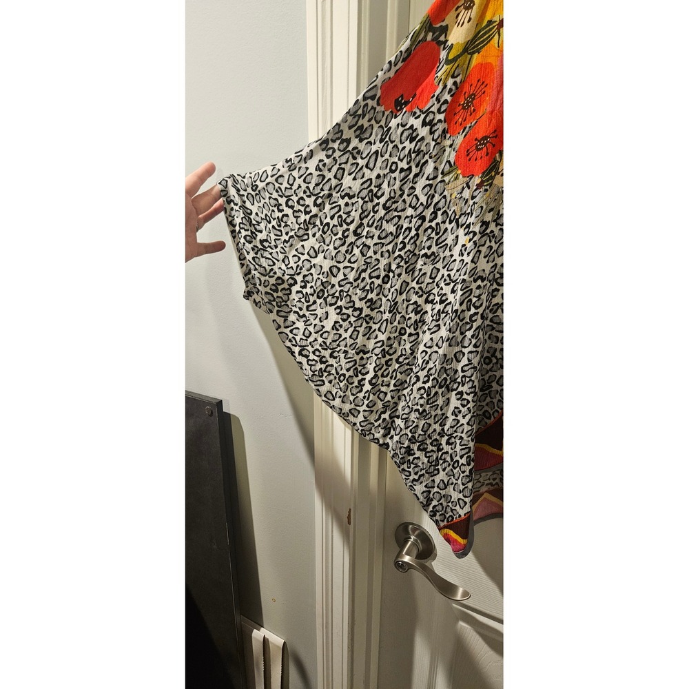 Blank London Frances Floral Cocoon Kimono Anthropologie One Size Leopard Print - Picture 6 of 7